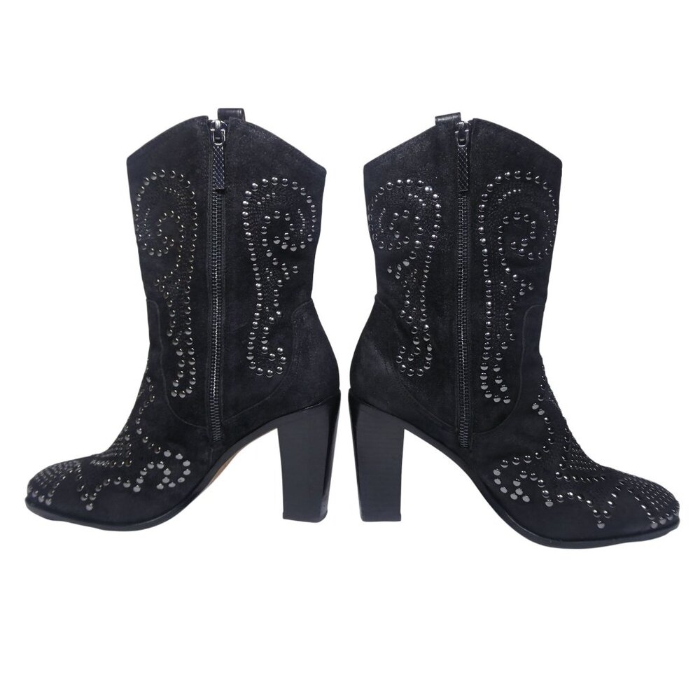 Olivia SP Women's Black Silver Studded Boots Size 9M - Picture 3 of 9